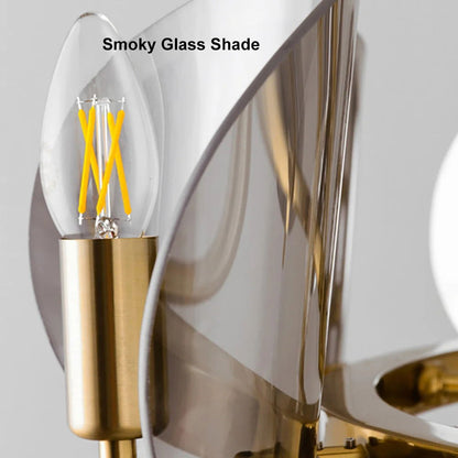 Modern Wagon Wheel 6-Light Chandelier Glass and Steel Frame - 