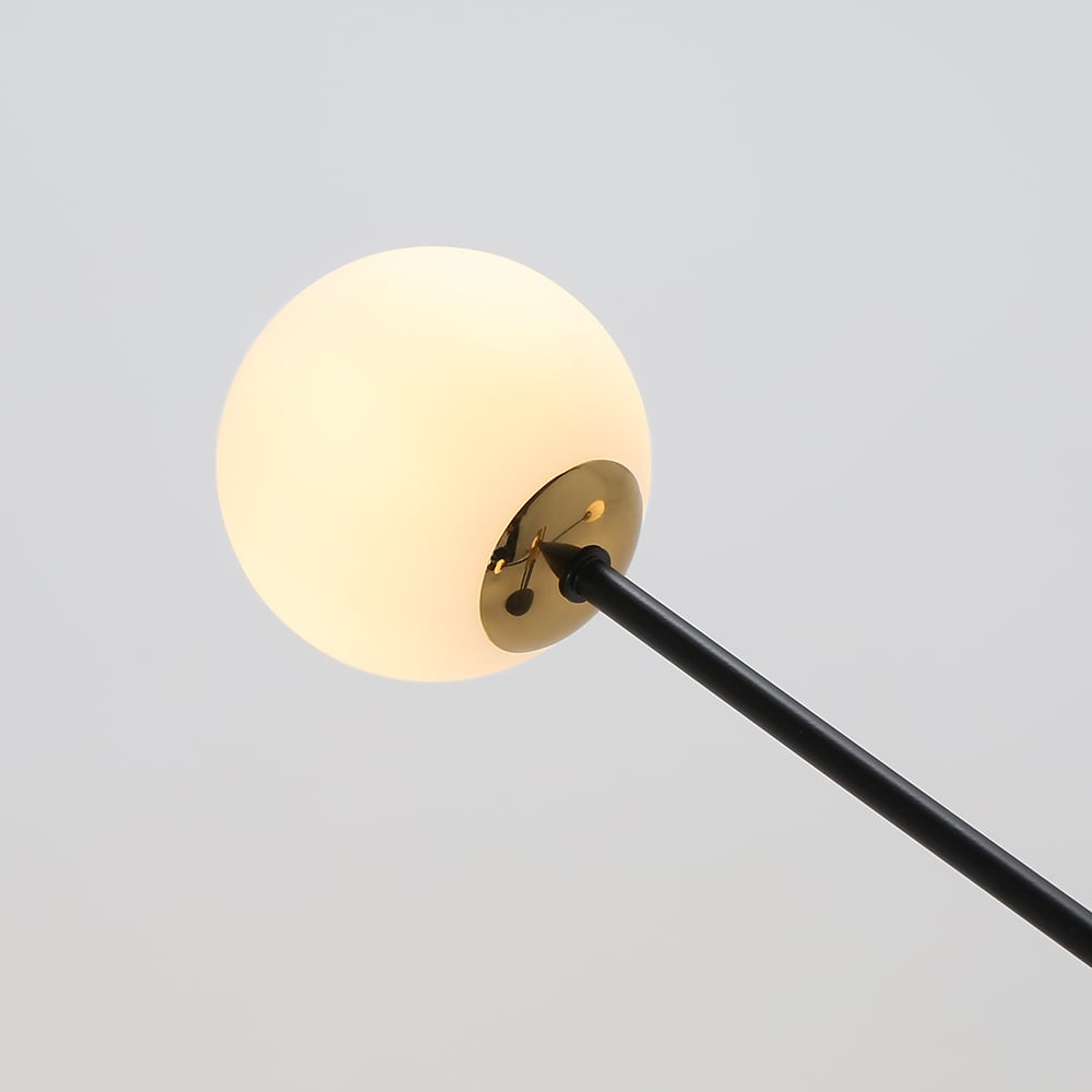 Modern White Glass 4-Light Semi-Flush Mount Chandelier - 