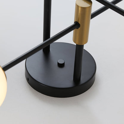 Modern White Glass 4-Light Semi-Flush Mount Chandelier - 