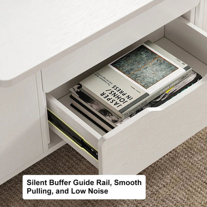 Modern White Lift Top Coffee Table 4 in 1 with Storage Ottoman Foldable and Casters - 