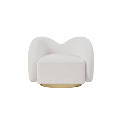 Modern White Swivel Accent Chair Cloud Boucle Lounge Chair - 