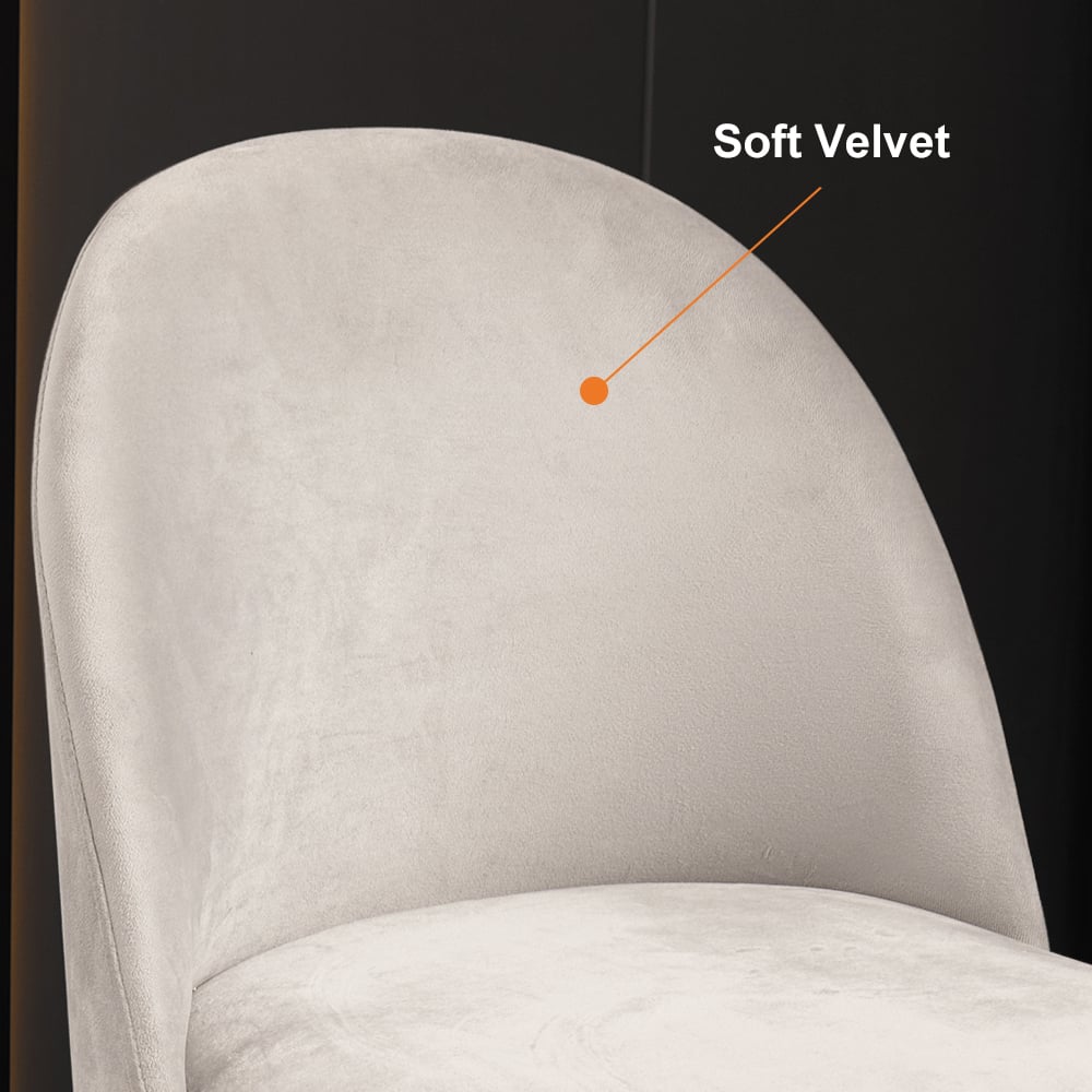 Modern White Velvet Makeup Vanity Expandable Dressing Table with Cabinet & Chair - 