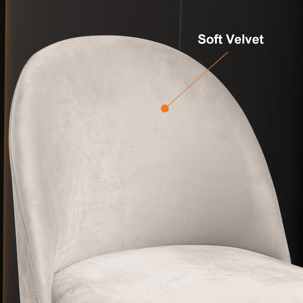 Modern White Velvet Makeup Vanity Expandable Dressing Table with Cabinet & Chair - 