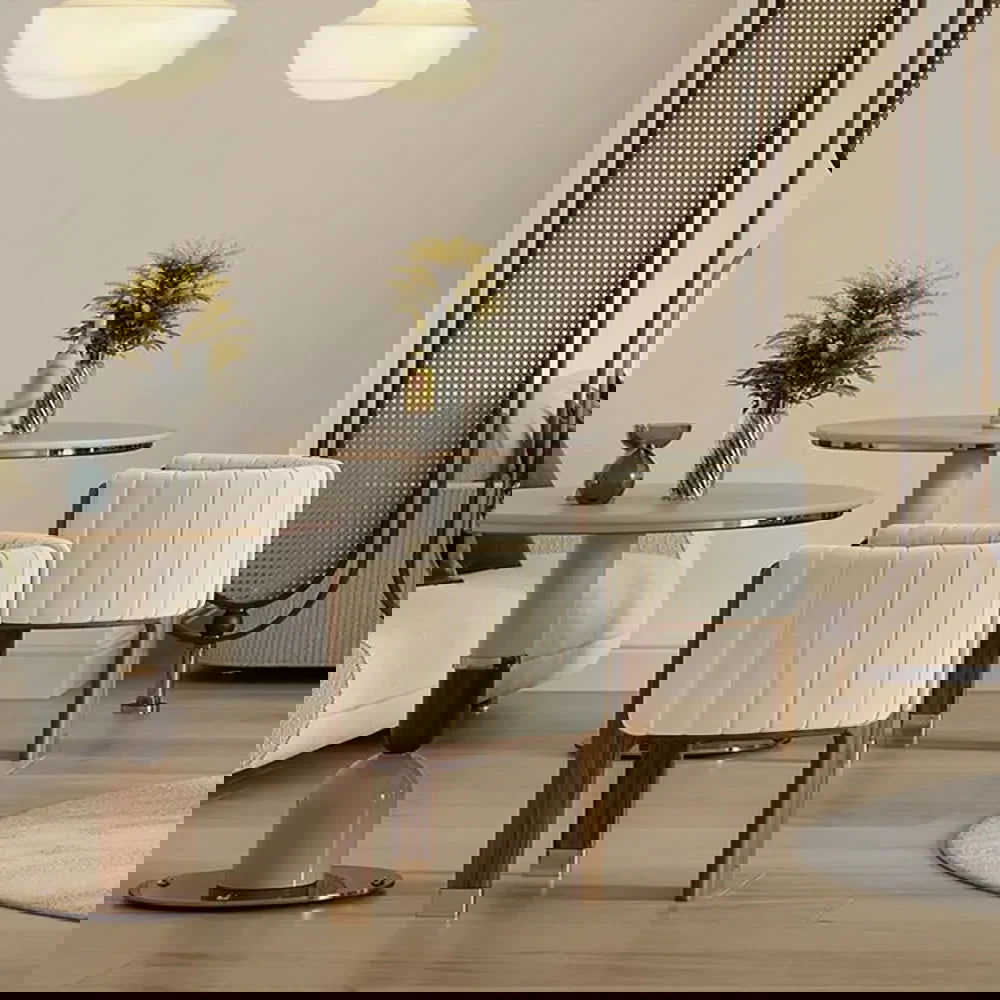 Modern Wood Accent Chair Beige Velvet Upholstered Arm Chair - 