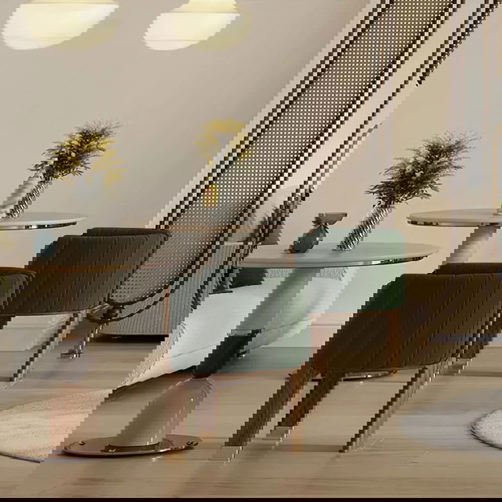 Modern Wood Accent Chair Green Velvet Upholstered Arm Chair - 