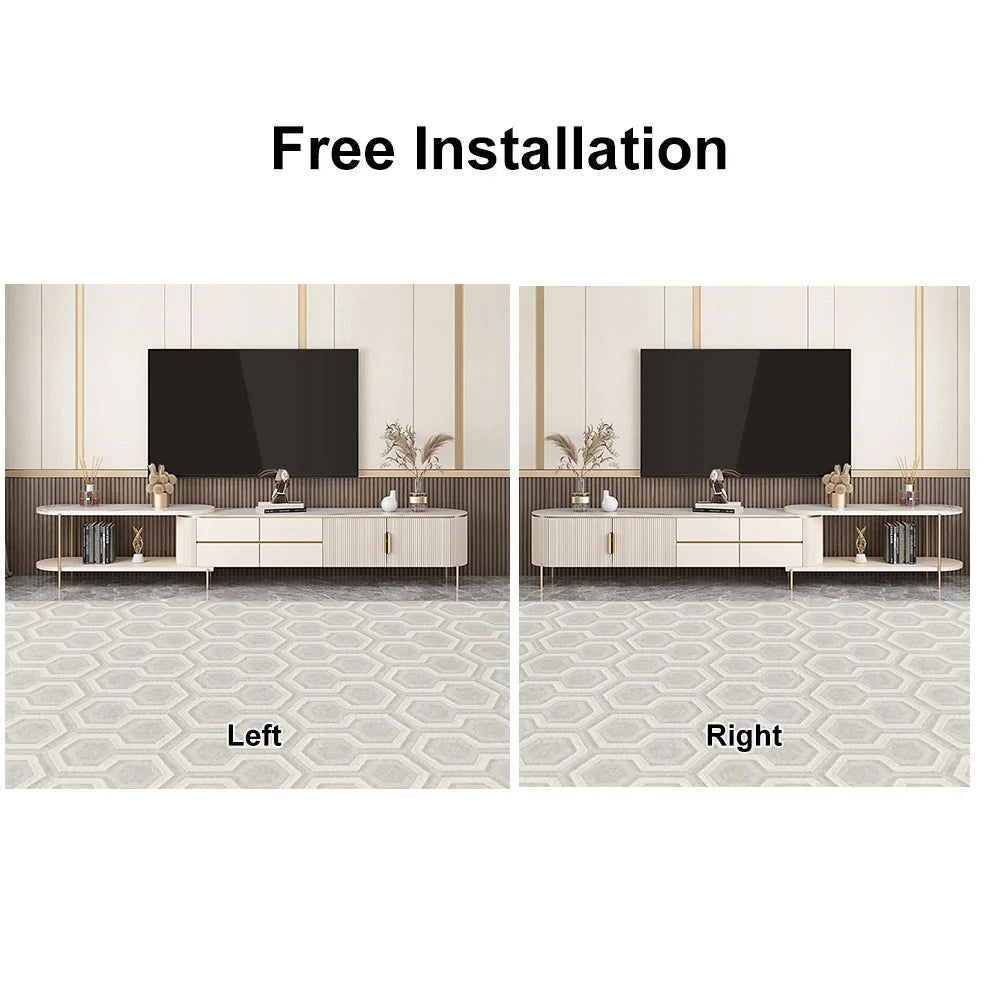 Mytures Modern Round Nesting Coffee Table with Storage White Sintered Stone Set of 2 - Approved By Design