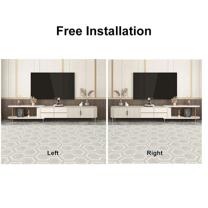 Mytures Modern Round Nesting Coffee Table with Storage White Sintered Stone Set of 2 - Approved By Design