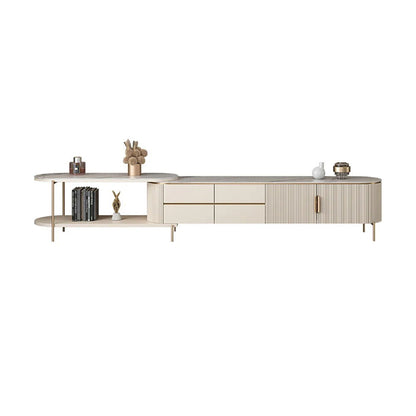 Mytures Modern Round Nesting Coffee Table with Storage White Sintered Stone Set of 2 - Approved By Design