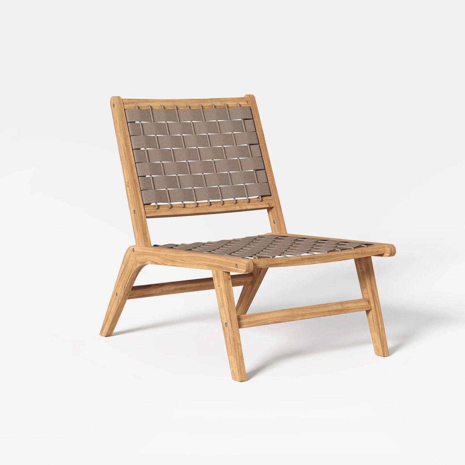 Natural Teak Wood Woven Outdoor Chair - 