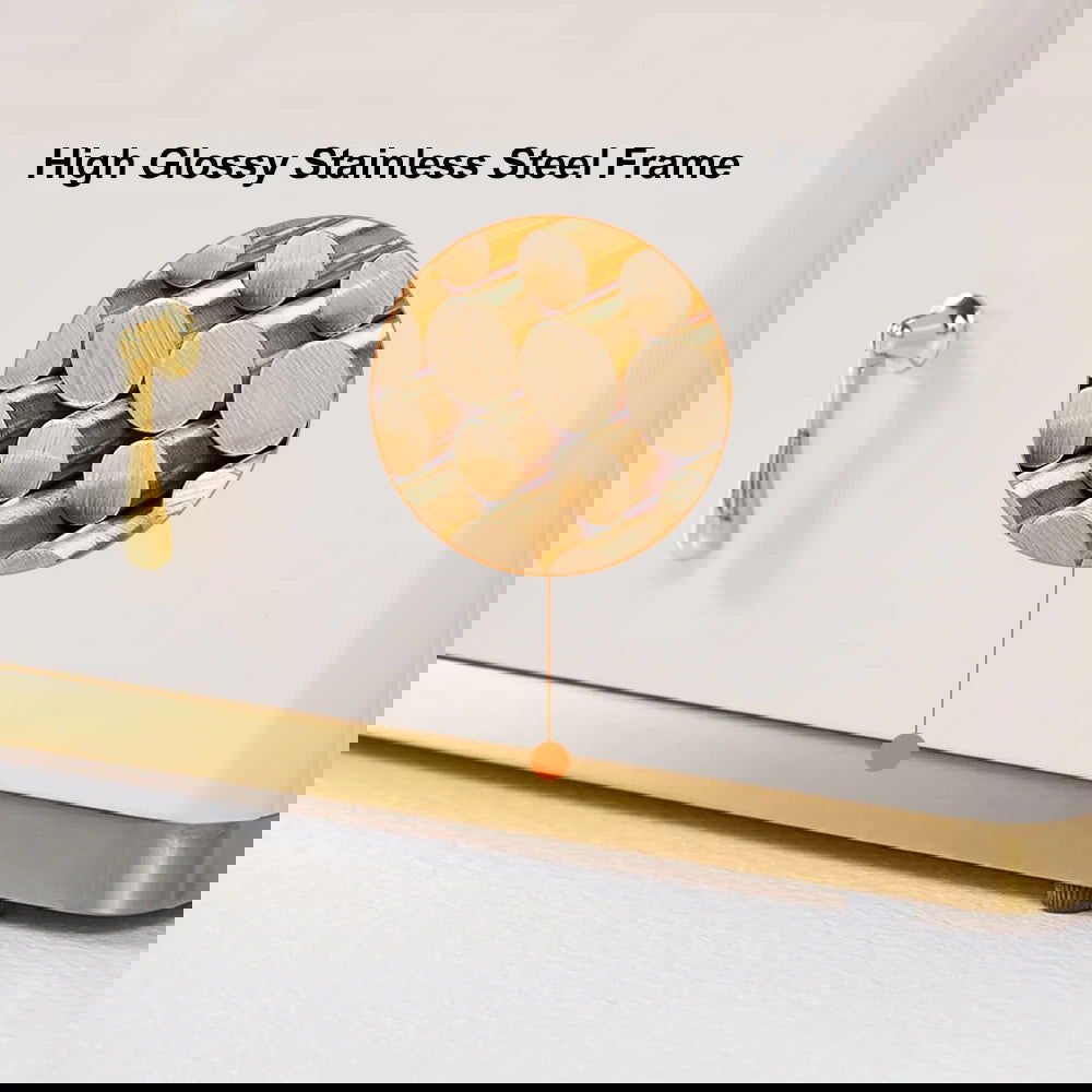 Nordic Makeup Vanity Extendable with 5-Drawer Dressing Table with Stone Top in Champagne - 