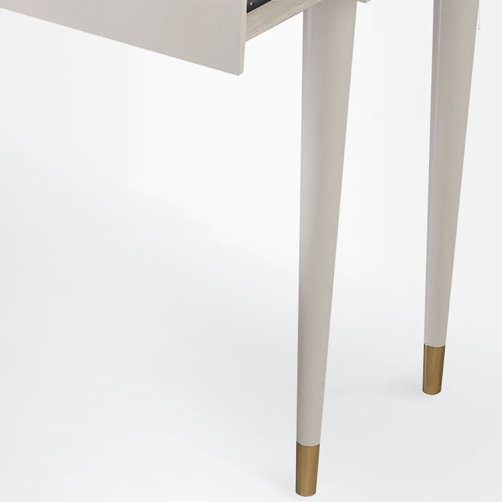 Off-white Makeup Vanity Set Dressing Table with Lighted Mirror Cabinet & Stool Included - 