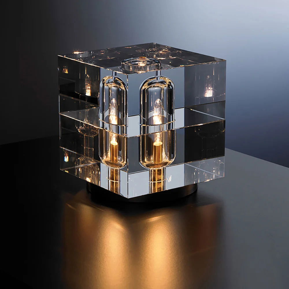 Postmodern Creative Square Crystal Table Lamp 1 Light On / Off Switch - Homary