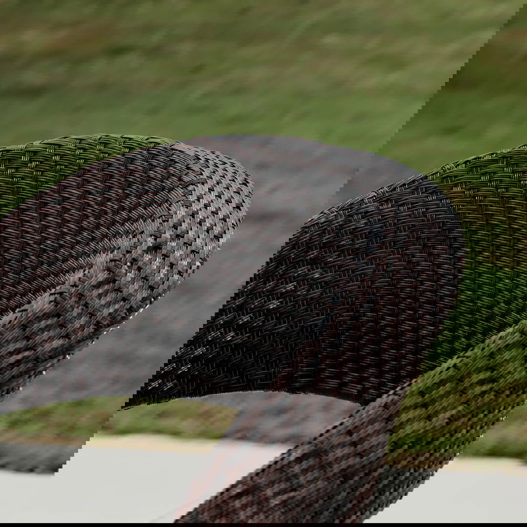 Outdoor PE Rattan Recliner Chair with Ottoman & Storage 2-Piece Set in Coffee - 