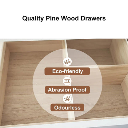 Pursorr Modern White Oval Extendable Makeup Vanity with 5-Drawer Side Cabinet Included - Homary