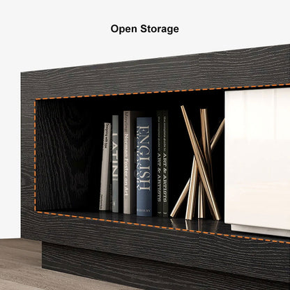 Quoint Modern TV Stand Retracted & Extendable 3-Drawer Media Console for TV Up to 80" - 