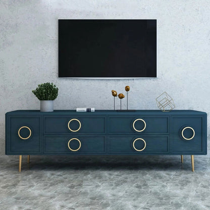 Rindix Navy Blue TV Stand with Storage Drawers for Gold Accents Mid-Century - Approved By Design