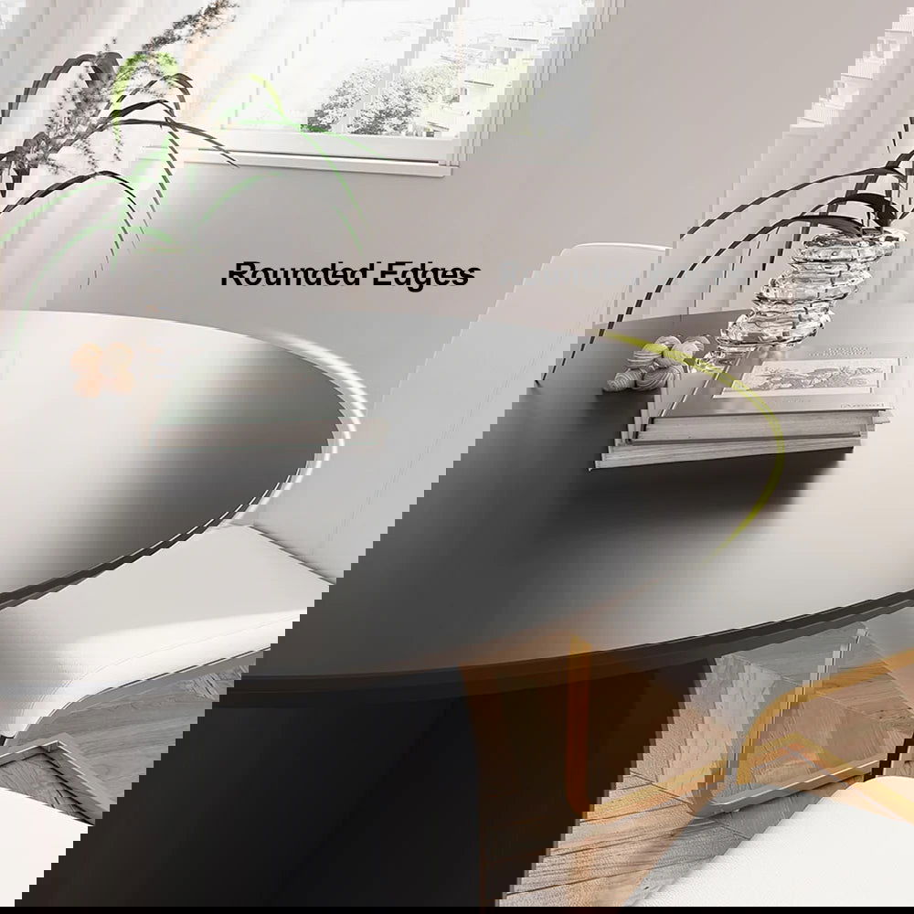 Round Dining Table Solid Wood Tabletop Pedestal Base for 4 Modern Black - 