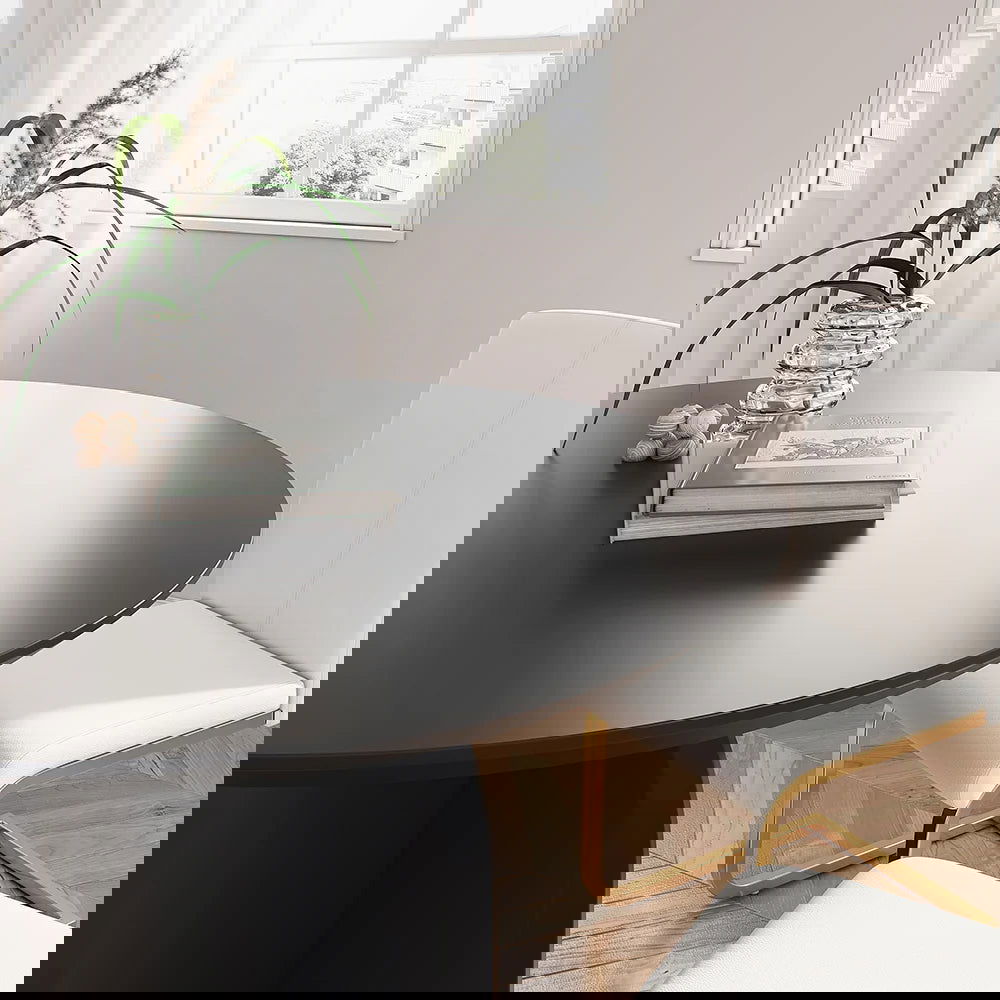 Round Dining Table Solid Wood Tabletop Pedestal Base for 4 Modern Black - Homary