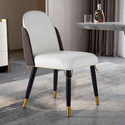 Set of 2 Modern PU Leather Dining Chairs with Upholstered Warm White - Approved By Design