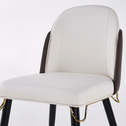 Set of 2 Modern PU Leather Dining Chairs with Upholstered Warm White - Approved By Design