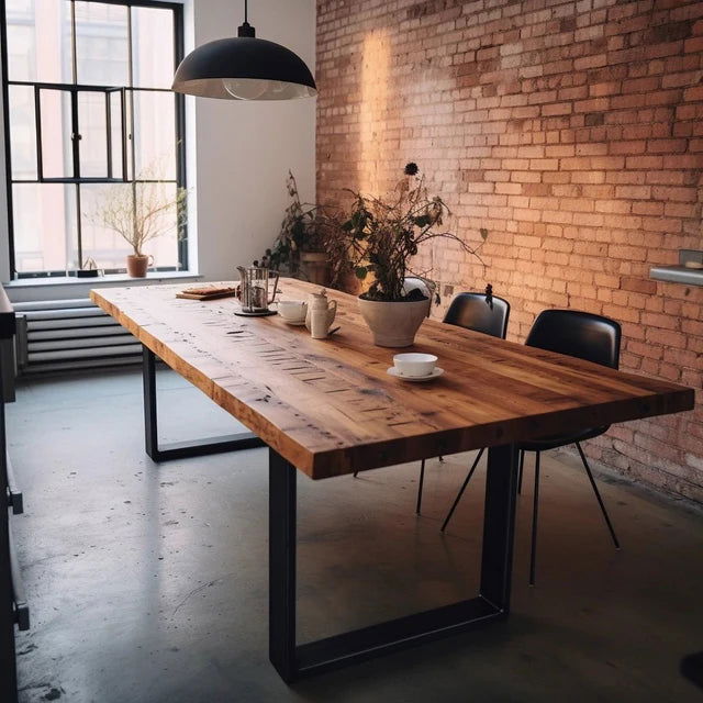 Sleek & Slender Reclaimed Dining Table - 