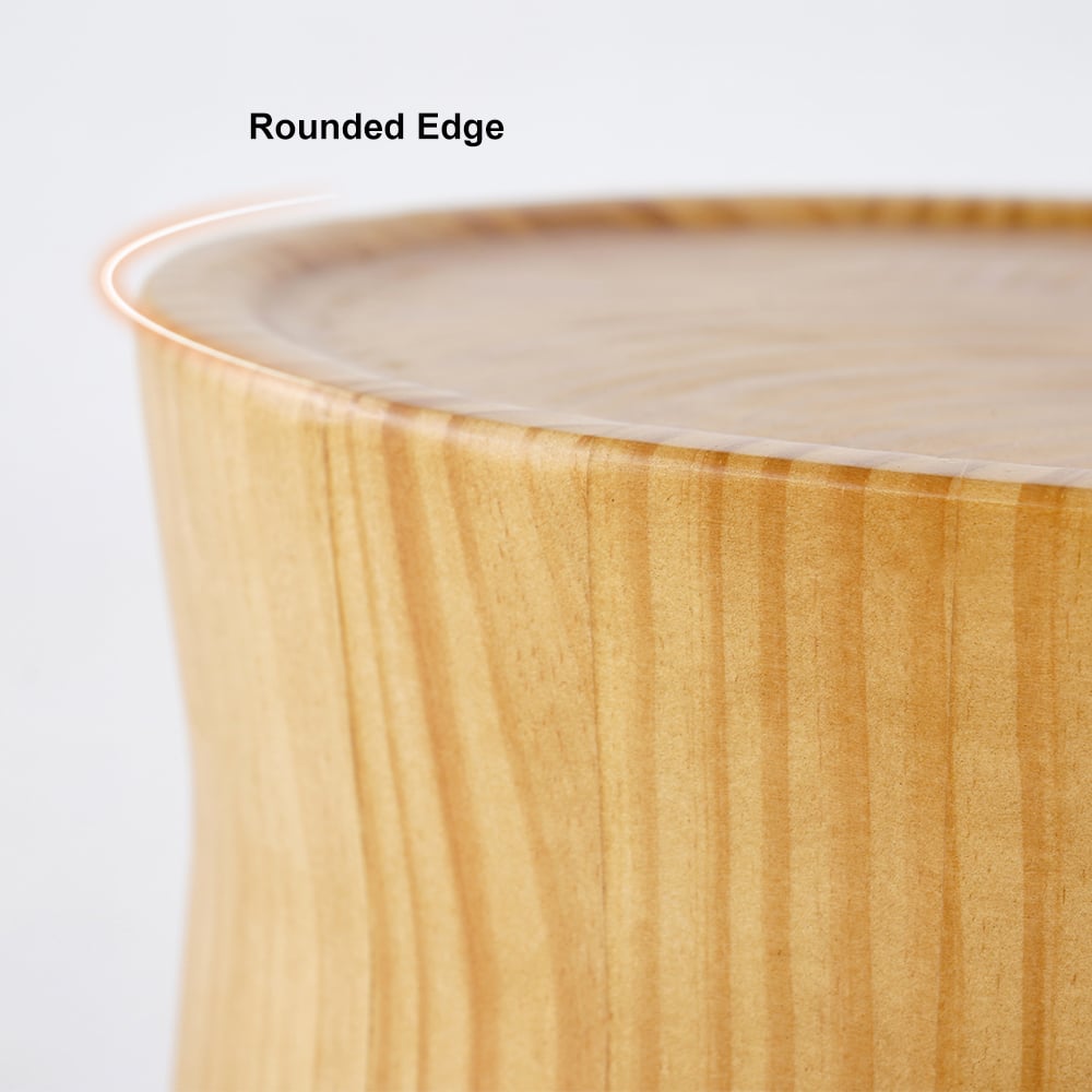 Small Cottage Round Wood Side Table Tray Top in Beige End Table - 