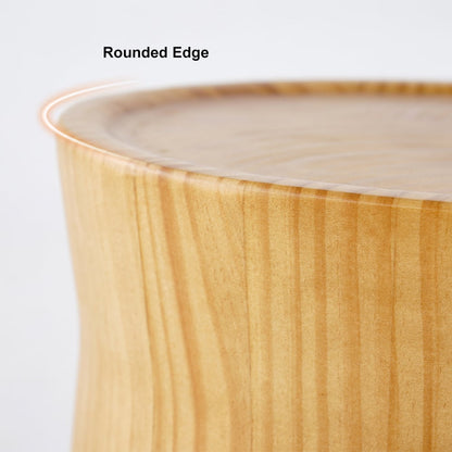 Small Cottage Round Wood Side Table Tray Top in Beige End Table - 