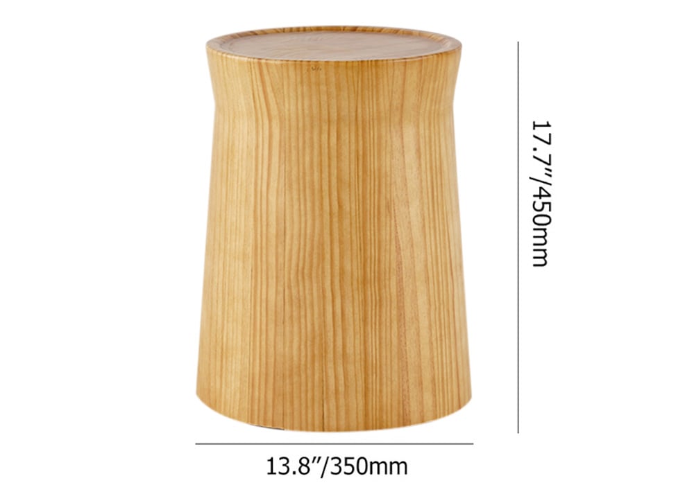 Small Cottage Round Wood Side Table Tray Top in Beige End Table - 