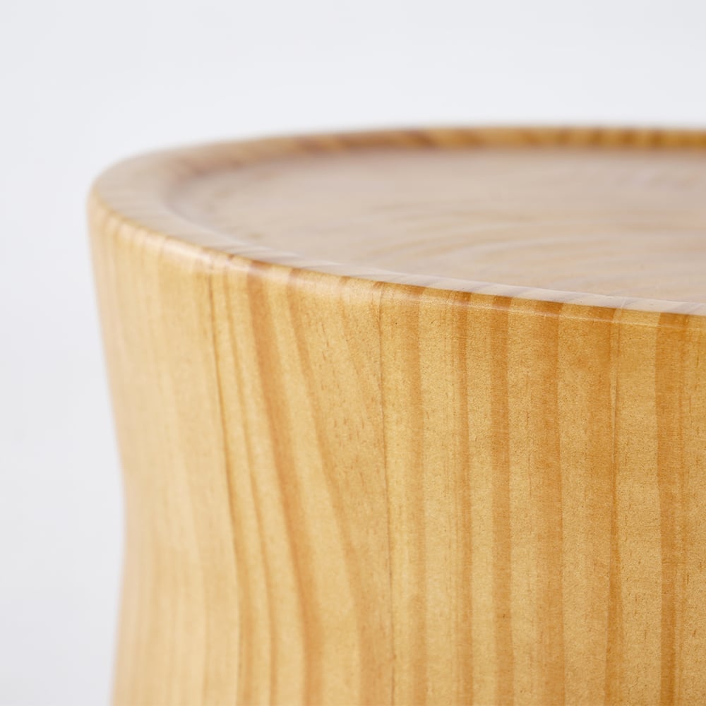 Small Cottage Round Wood Side Table Tray Top in Beige End Table - 