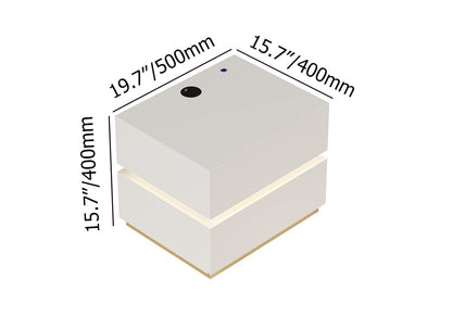 Smart LED Nightstand Wireless Charging Station Bedside Table with Light in White - 