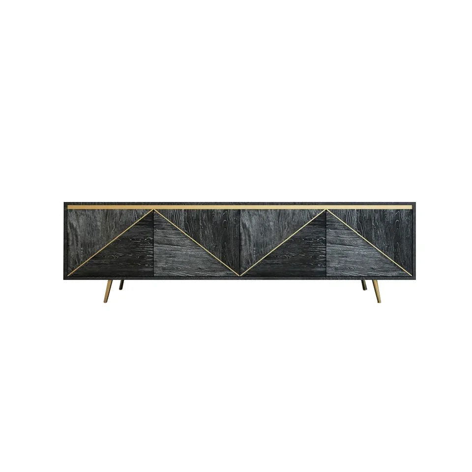 Spaint Grey and Gold Modern TV Stand with 4 Doors for TVs up to 1905mm - 