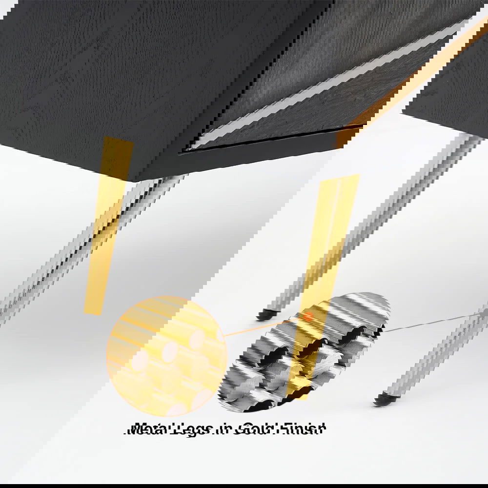 Spaint Grey and Gold Modern TV Stand with 4 Doors for TVs up to 1905mm - 