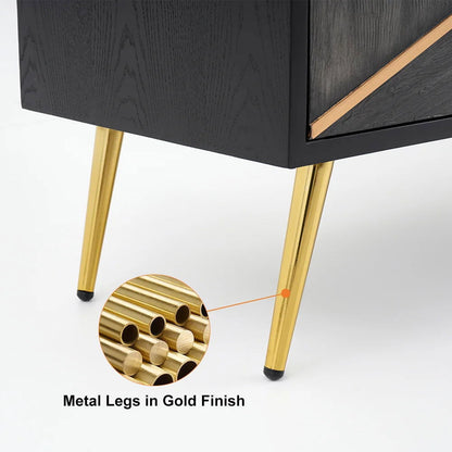 Spaint Grey and Gold Modern TV Stand with 4 Doors for TVs up to 1905mm - 