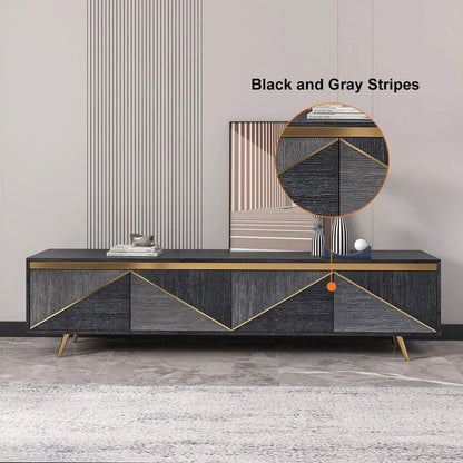 Spaint Grey and Gold Modern TV Stand with 4 Doors for TVs up to 1905mm - Homary