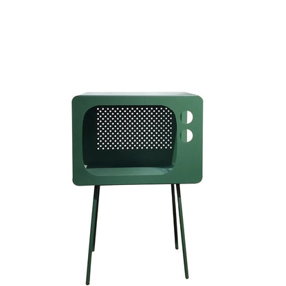 Stert Modern End Table in Television Shape Hollow Side Table in Fresh Green - 