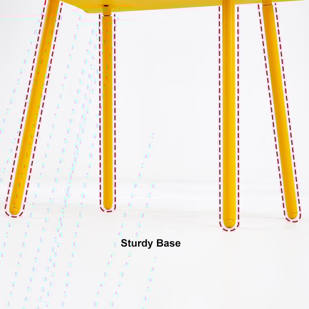 Stert Modern End Table in Television Shape Hollow Side Table in Fresh Yellow - 