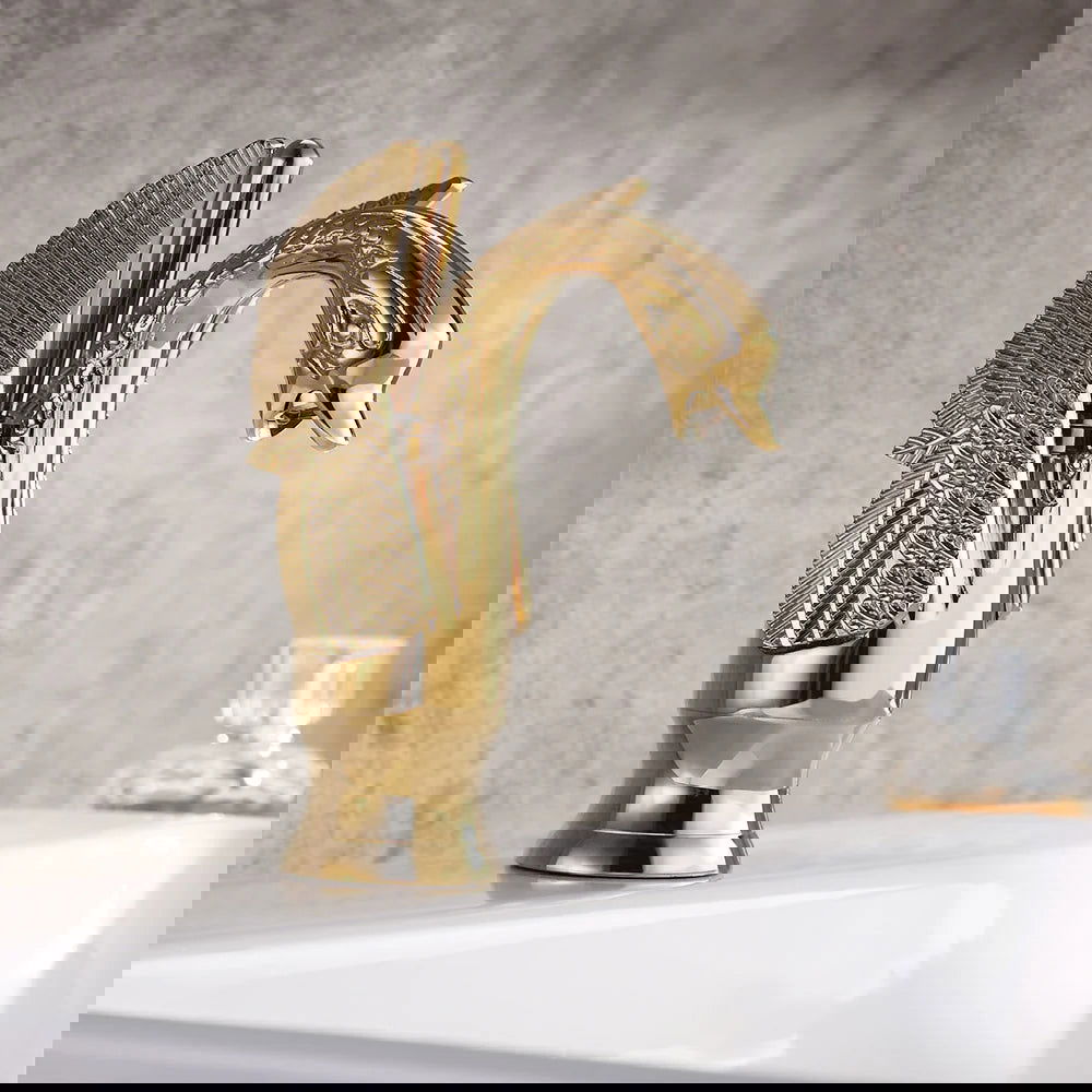 Swan Classic Style Monobloc Solid Brass Bathroom Basin Tap - 