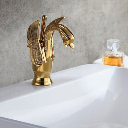 Swan Classic Style Monobloc Solid Brass Bathroom Basin Tap - Homary