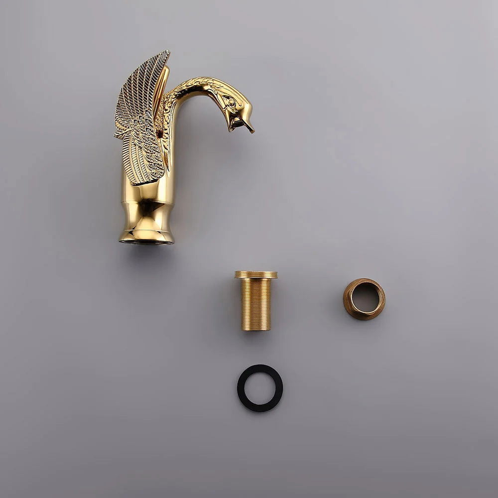Swan Classic Style Monobloc Solid Brass Bathroom Basin Tap - Homary