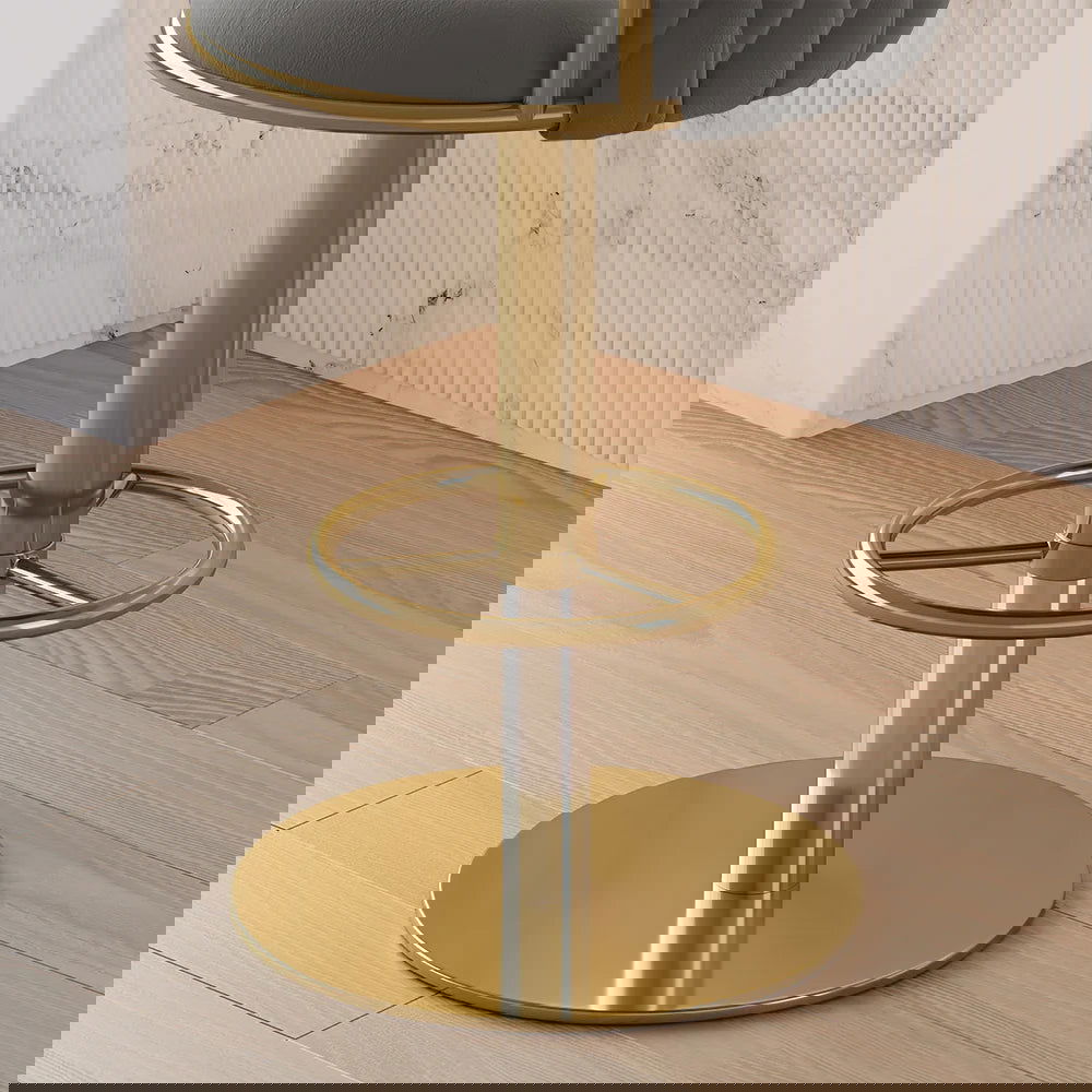 Sweave Set of 2 Grey Swivel Bar Stools Velvet Curved Back Adjustable Height - 