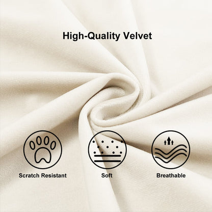 Swivel Bar Stool for Kitchen Island Curved Back Beige Velvet Adjustable Height in Gold - 