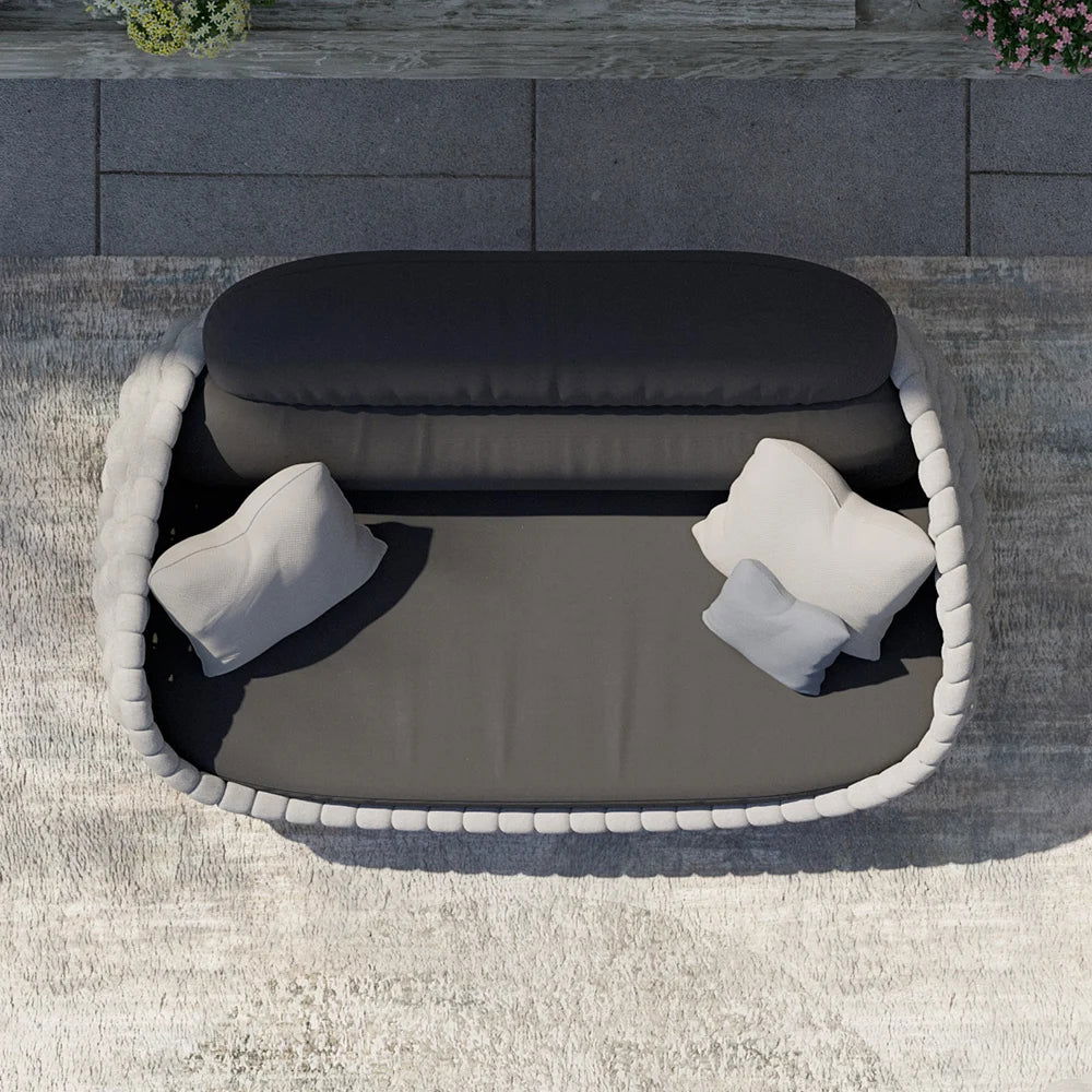 Tatta 2-Seater Rope Woven Patio Loveseat with Removable Cushions - 