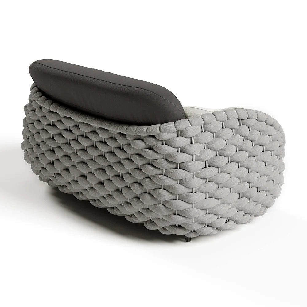 Tatta 2-Seater Rope Woven Patio Loveseat with Removable Cushions - 