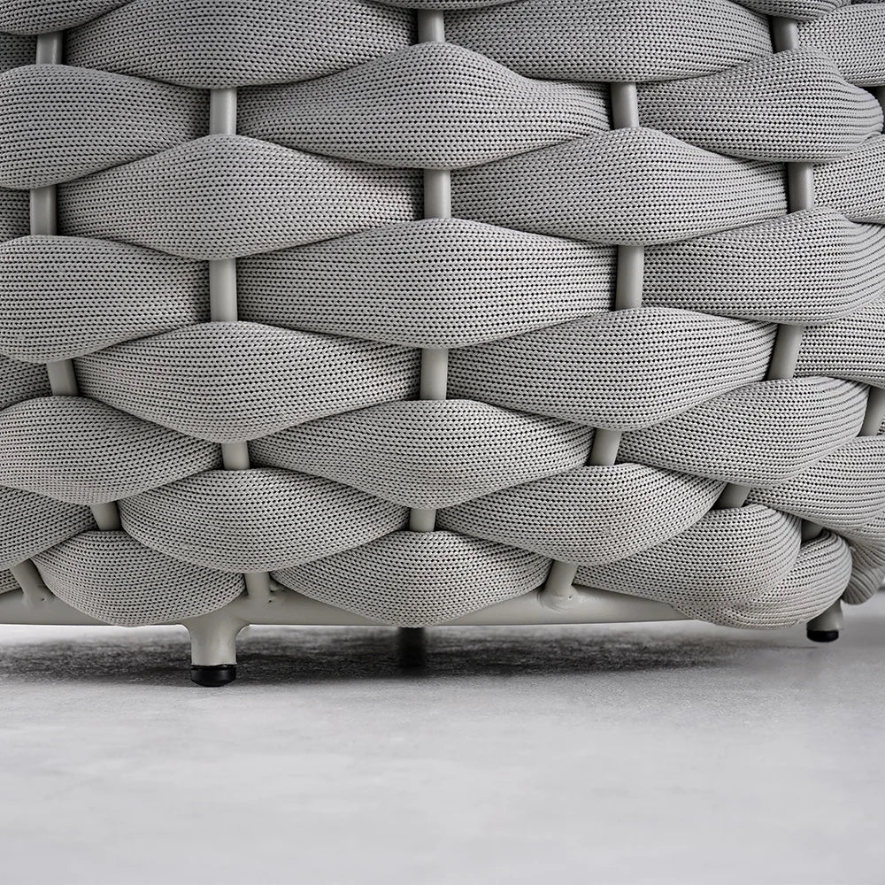 Tatta 4 Pieces Woven Rope Outdoor Swivel Sofa Set 360 Degree Rotatable with Coffee Table - 