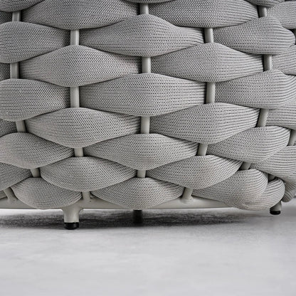 Tatta 4 Pieces Woven Rope Outdoor Swivel Sofa Set 360 Degree Rotatable with Coffee Table - 