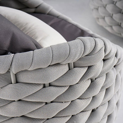 Tatta 4 Pieces Woven Rope Outdoor Swivel Sofa Set 360 Degree Rotatable with Coffee Table - 