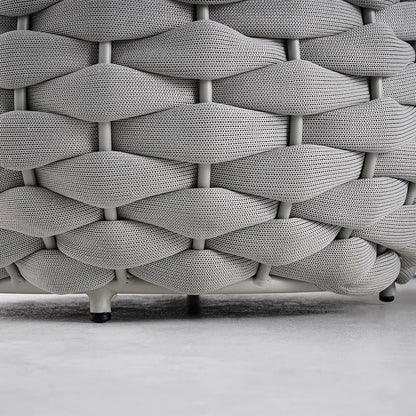 Tatta 4 Pieces Woven Rope Outdoor Swivel Sofa Set 360 Degree Rotatable with Coffee Table - 