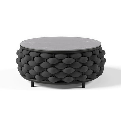 Tatta 4 Pieces Woven Rope Outdoor Swivel Sofa Set 360 Degree Rotatable with Coffee Table - 