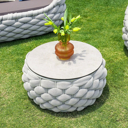 Tatta 4 Pieces Woven Rope Outdoor Swivel Sofa Set 360 Degree Rotatable with Coffee Table - Homary