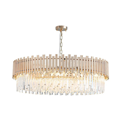 Tierizo Modern 16-Light Tiered Crystal Chandelier with Adjustable Chain in Gold - 